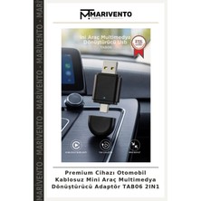 Premium Cihazı Otomobil Kablosuz Mini Araç Multimedya Dönüştürücü Adaptör TAB06 2ın1
