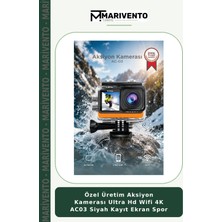Özel Üretim Aksiyon Kamerası Ultra Hd Wifi 4K AC03 Siyah Kayıt Ekran Spor