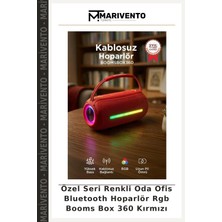 Özel Seri Renkli Oda Ofis Bluetooth Hoparlör Rgb Booms Box 360 Kırmızı