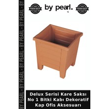 Delux Serisi Kare Saksı No 1 Bitki Kabı Dekoratif Kap Ofis Aksesuarı
