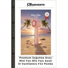 Premium Soğutma Aracı Mini Fan Ofis Fanı Şarjlı El Vantilatörü F32 Pembe