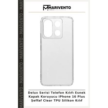 Delux Serisi Telefon Kılıfı Esnek Kapak Koruyucu iPhone 16 Plus Şeffaf Clear Tpu Silikon Kılıf
