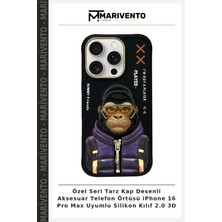 Özel Seri Tarz Kap Desenli Aksesuar Telefon Örtüsü iPhone 16 Pro Max Uyumlu Silikon Kılıf 2.0 3D