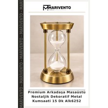 Premium Arkadaşa Masaüstü Nostaljik Dekoratif Metal Kumsaati 15 Dk ALK6252