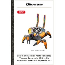 Özel Seri Kırmızı Parti Teknoloji Yengeç Tasarımlı Rgb Işıklı Bluetooth Mekanik Hoparlör F52