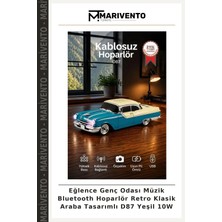 Eğlence Genç Odası Müzik Bluetooth Hoparlör Retro Klasik Araba Tasarımlı D87 Yeşil 10W