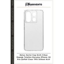 Delux Serisi Cep Kılıfı Cihaz Kapağı Telefon Koruma iPhone 16 Pro Şeffaf Clear Tpu Silikon Kılıf