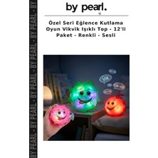 Özel Seri Eğlence Kutlama Oyun Vikvik Işıklı Top - 12'li Paket - Renkli - Sesli