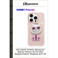 Stil Sahibi Telefon Aksesuarı Nakışlı iPhone 16 Pro Max Değiştirilebilir Magsafe Kılıf 3D