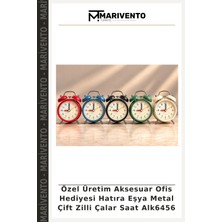 Özel Üretim Aksesuar Ofis Hediyesi Hatıra Eşya Metal Çift Zilli Çalar Saat ALK6456