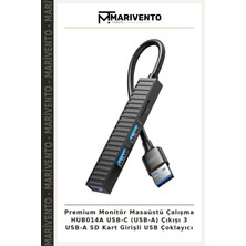 Premium Monitör Masaüstü Çalışma HUB014A Usb-C (Usb-A) Çıkışı 3 Usb-A Sd Kart Girişli USB Çoklayıcı