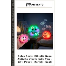 Delux Serisi Etkinlik Neşe Aktivite Vikvik Işıklı Top - 12'li Paket - Renkli - Sesli