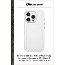 Telefon Kalkanı Cihaz Ürünü Cep Koruyucu Samsung A35 Kartlık Detaylı Şeffaf Yuki Silikon Kılıf