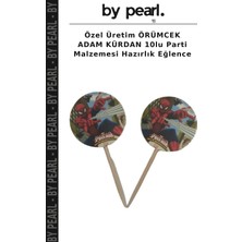 Özel Üretim Örümcek Adam Kürdan 10LU Parti Malzemesi Hazırlık Eğlence