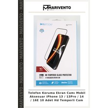 Telefon Koruma Ekran Camı Mobil Aksesuar iPhone 13 / 13PRO / 14 / 16E 10 Adet Hd Temperli Cam