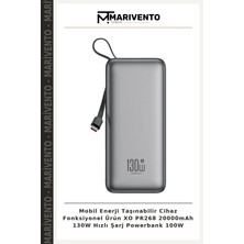 Mobil Enerji Taşınabilir Cihaz Fonksiyonel Ürün Xo PR268 20000MAH 130W Hızlı Şarj Powerbank 100W