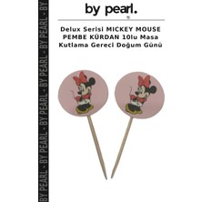 Delux Serisi Mıckey Mouse Pembe Kürdan 10LU Masa Kutlama Gereci Doğum Günü
