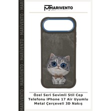 Özel Seri Sevimli Stil Cep Telefonu iPhone 17 Air Uyumlu Metal Çerçeveli 3D Nakış