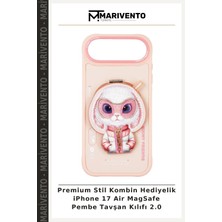 Premium Stil Kombin Hediyelik iPhone 17 Air Magsafe Pembe Tavşan Kılıfı 2.0