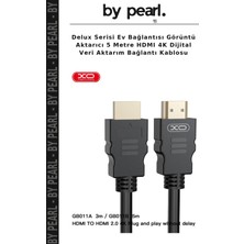 Delux Serisi Ev Bağlantısı Görüntü Aktarıcı 5 Metre HDMI 4K Dijital Veri Aktarım Bağlantı Kablosu