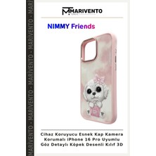 Cihaz Koruyucu Esnek Kap Kamera Korumalı iPhone 16 Pro Uyumlu Göz Detaylı Köpek Desenli Kılıf 3D