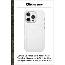 Cihaz Koruma Cep Kılıfı Akıllı Telefon Samsung A04E Kartlık Detaylı Şeffaf Yuki Silikon Kılıf