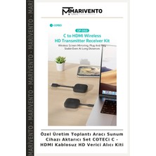Özel Üretim Toplantı Aracı Sunum Cihazı Aktarıcı Set Coteci C - HDMI Kablosuz Hd Verici Alıcı Kiti