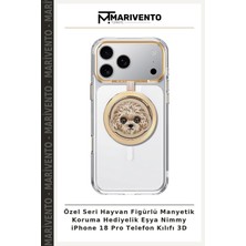 Özel Seri Hayvan Figürlü Manyetik Koruma Hediyelik Eşya Nimmy iPhone 18 Pro Telefon Kılıfı 3D