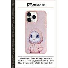 Premium Cihaz Kapağı Koruma Kılıfı Telefon Giysisi iPhone 14 Pro Max Uyumlu Kıyafetli Tavşan Kılıf