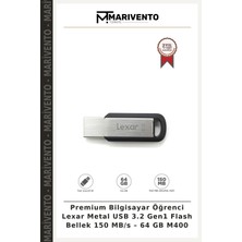 Premium Bilgisayar Öğrenci Lexar Metal USB 3.2 Gen1 Flash Bellek 150 Mb/s – 64 GB M400
