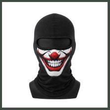 Bezos Unisex Palyaço Baskılı Balaklava Maske 1 Adet Tek Beden Viskoz Kask Içi Outdoor Motosiklet Maskesi · Renk: Siyah · Beden: Standart Nhr