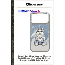 Işlemeli Kap Cihaz Koruma Aksesuar Çeşit iPhone 17 Pro Max 3D Nakış Desenli N-Ysmc Telefon Kılıfı