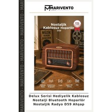 Delux Serisi Hediyelik Kablosuz Nostalji Bluetooth Hoparlör Nostaljik Radyo D59 Ahşap