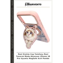 Özel Üretim Cep Telefonu Özel Tasarım Moda Aksesuar iPhone 18 Pro Uyumlu Magsafe Kılıf Pembe