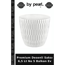 Premium Desenli Saksı 6,5 Lt No 5 Balkon Ev