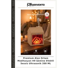Premium Alan Ortam Meditasyon H9 Şömine Efektli Sessiz Ultrasonik 200 ml