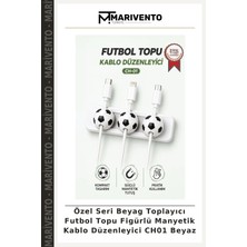 Özel Seri Beyag Toplayıcı Futbol Topu Figürlü Manyetik Kablo Düzenleyici CH01 Beyaz