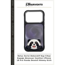 Delux Serisi Dekoratif Kap Cihaz Kapağı Aksesuar Çeşitleri iPhone 18 Pro Panda Desenli Nimmy Kılıfı