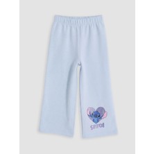 Lc Waikiki Yeni Sezon Mavi Stitch Baskılı Ispanyol Paça Kız Çocuk Tayt