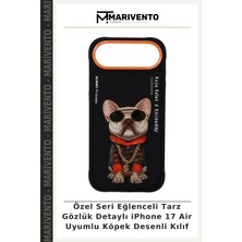 Özel Seri Eğlenceli Tarz Gözlük Detaylı iPhone 17 Air Uyumlu Köpek Desenli Kılıf