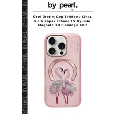 Özel Üretim Cep Telefonu Cihaz Kılıfı Kapak iPhone 15 Uyumlu Magsafe 3D Flamingo Kılıf