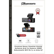 Premium Dosya Yönetimi Günlük Kullanım Araç Içi Kamera 1080P Dokunmatik Wifi Ön Iç ve Arka Q7