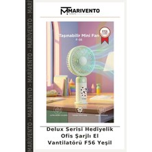 Delux Serisi Hediyelik Ofis Şarjlı El Vantilatörü F56 Yeşil