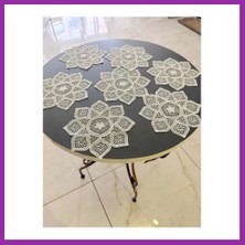 Bezos 6 Lı Dantel Kahve Sunumluğu 15X15 cm Asorti Desenli Zarif Sunum Aksesuarı BEZ10