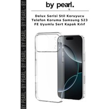 Delux Serisi Stil Koruyucu Telefon Koruma Samsung S23 Fe Uyumlu Sert Kapak Kılıf