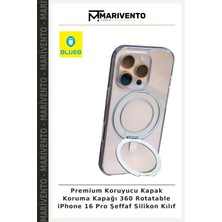 Premium Koruyucu Kapak Koruma Kapağı 360 Rotatable iPhone 16 Pro Şeffaf Silikon Kılıf