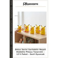 Delux Serisi Sarilabilir Neşeli Düdüklü Pikaçu Tasarımlı - 12'li Paket - Sesli Oyuncak