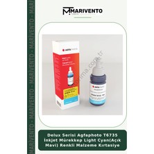 Delux Serisi Agfaphoto T6735 Inkjet Mürekkep Light Cyan(Açık Mavi) Renkli Malzeme Kırtasiye