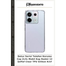 Delux Serisi Telefon Koruma Cep Zırhı Mobil Kap Redmi 12 Şeffaf Clear Tpu Silikon Kılıf