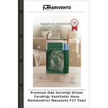 Premium Oda Serinliği Ortam Ferahlığı Vantilatör Hava Nemlendirici Masaüstü F17 Yeşil